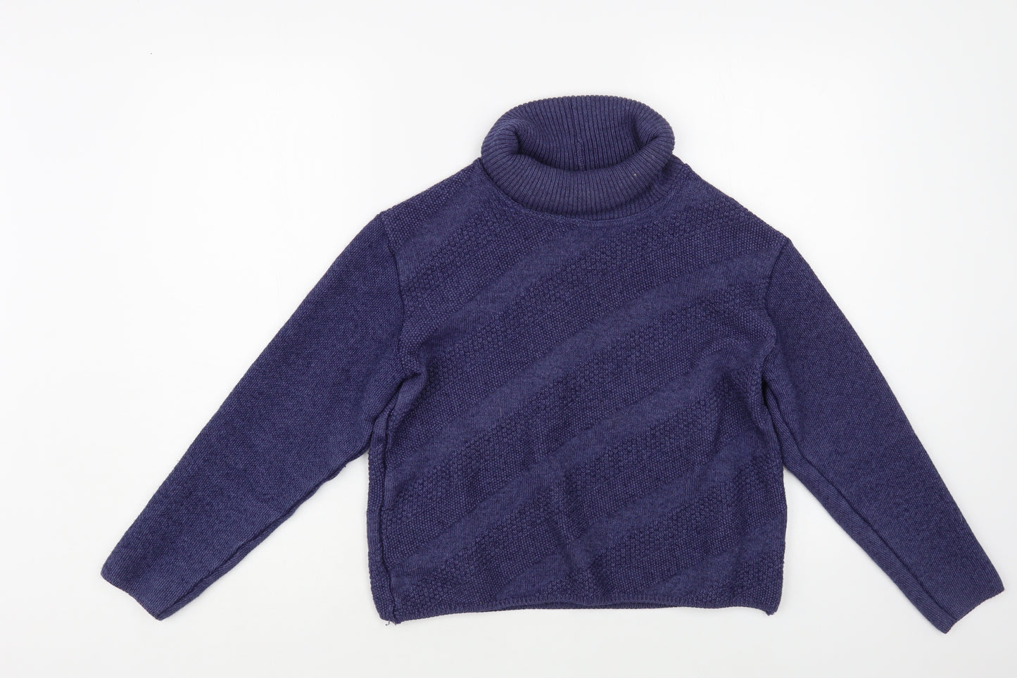Zagara Womens Blue Roll Neck Acrylic Pullover Jumper Size M