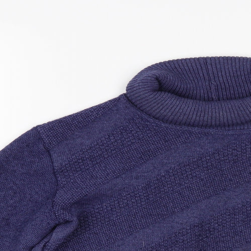 Zagara Womens Blue Roll Neck Acrylic Pullover Jumper Size M