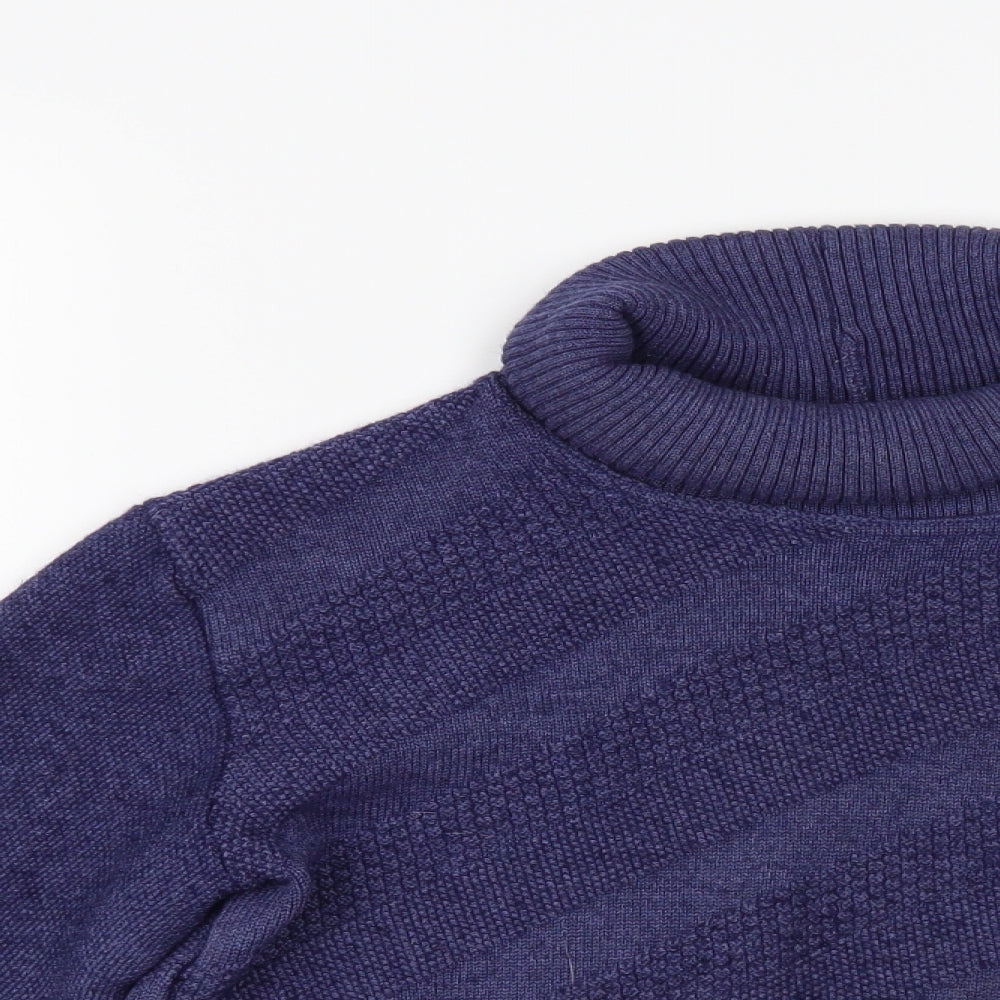 Zagara Womens Blue Roll Neck Acrylic Pullover Jumper Size M