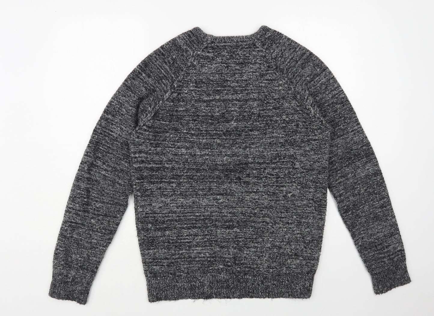 Cedar Wood State Mens Grey Crew Neck Acrylic Pullover Jumper Size M