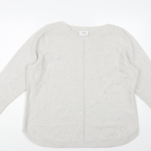 Wallis Mens Grey Acrylic Pullover Jumper Size L