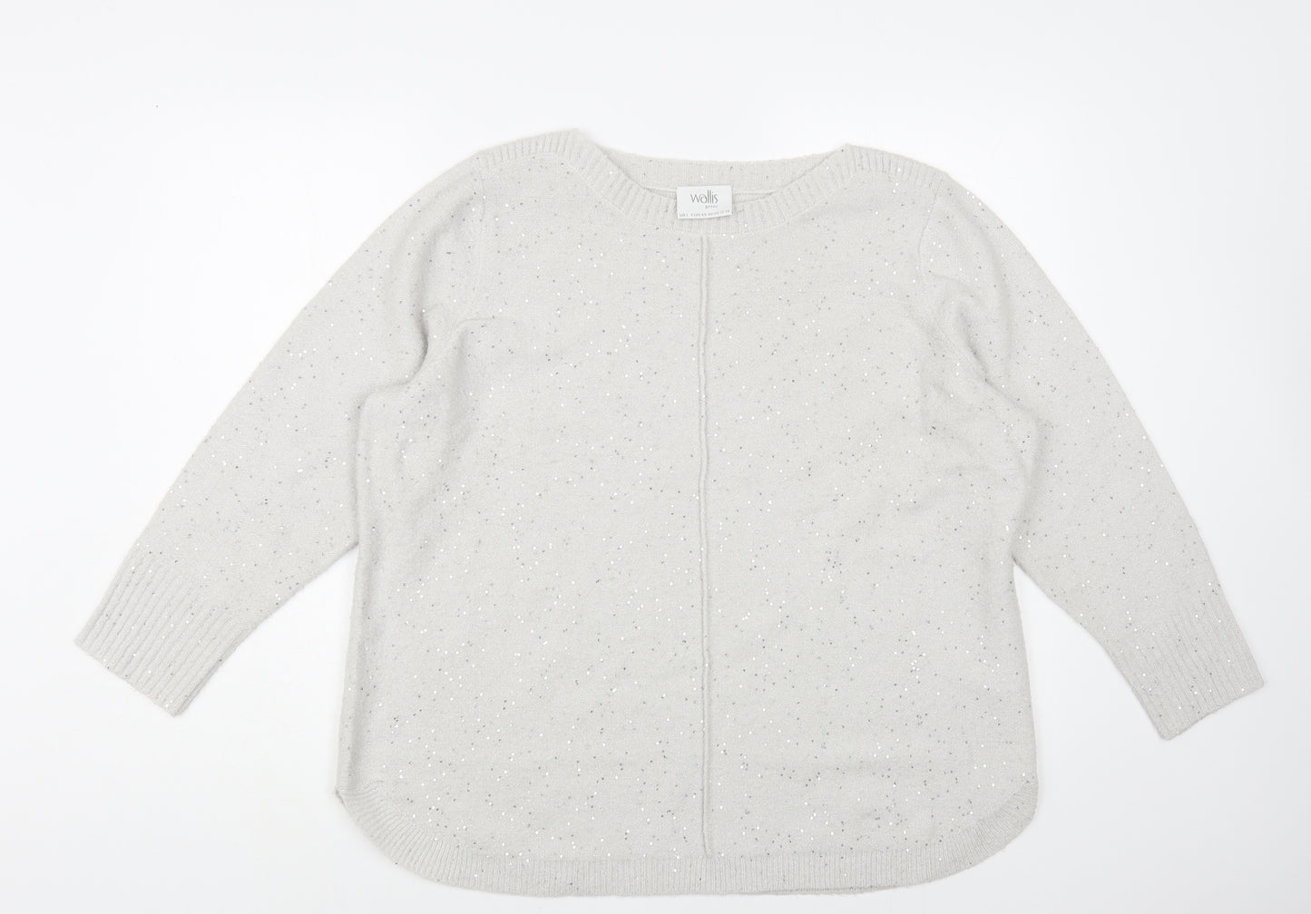 Wallis Mens Grey Acrylic Pullover Jumper Size L