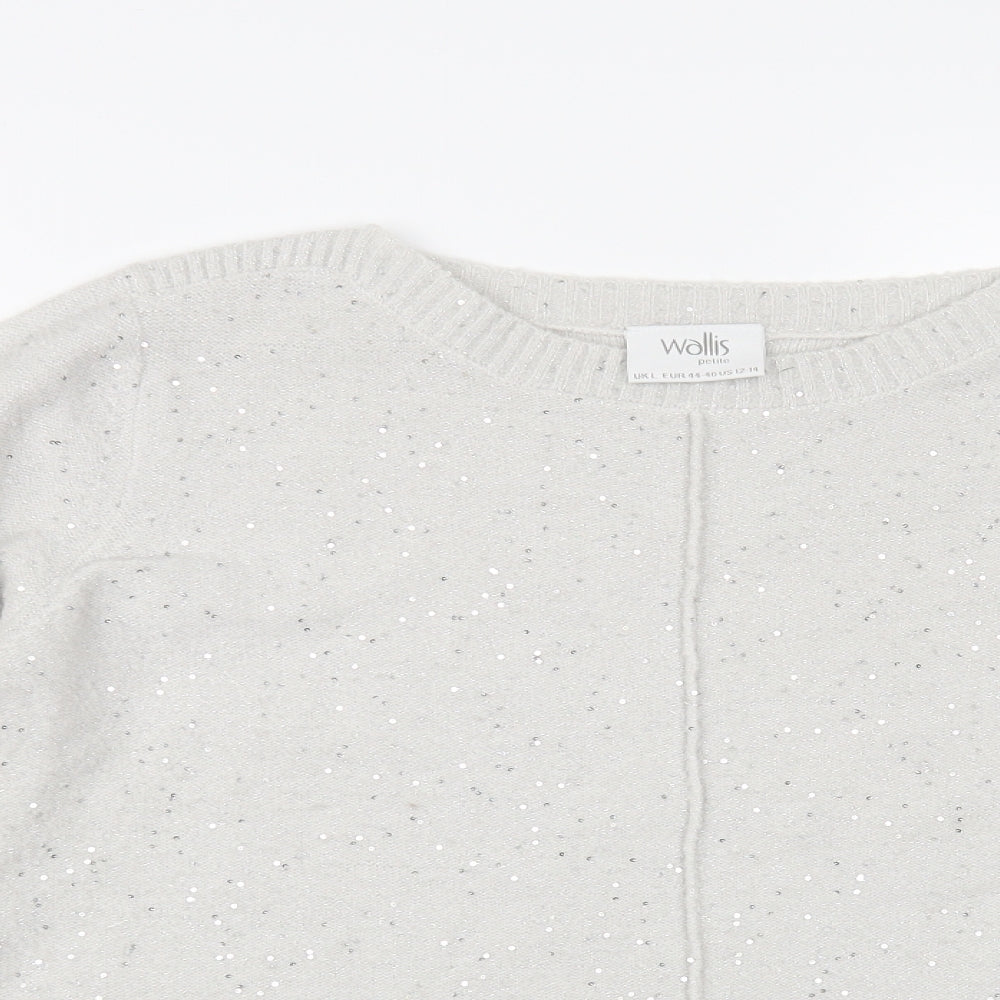 Wallis Mens Grey Acrylic Pullover Jumper Size L