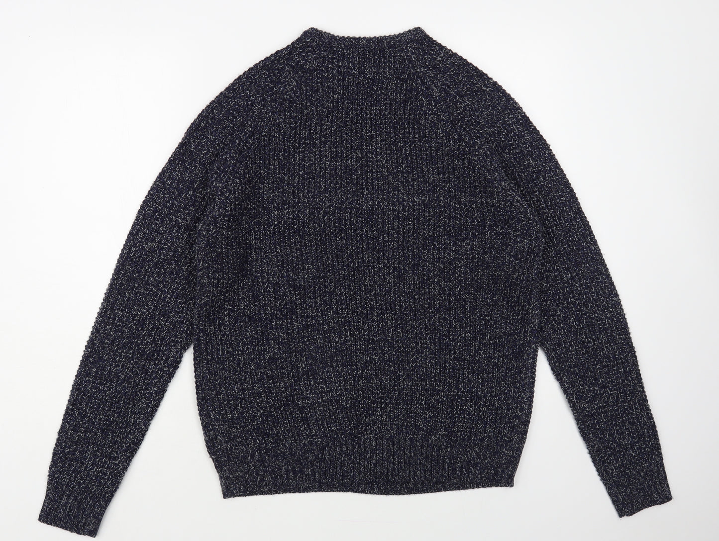 TU Mens Blue Crew Neck Acrylic Pullover Jumper Size M