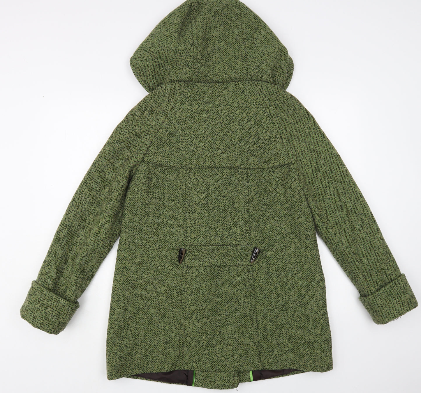 RJR.John Rocha Womens Green Pea Coat Coat Size 12 Button