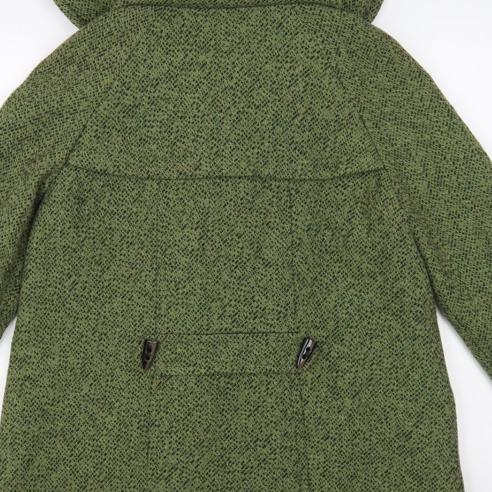 RJR.John Rocha Womens Green Pea Coat Coat Size 12 Button