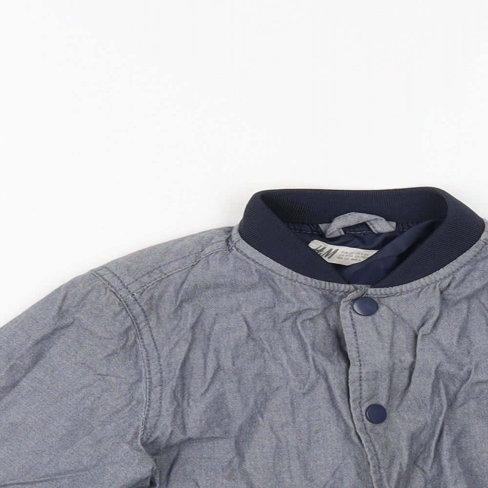H&M Boys Blue Bomber Jacket Jacket Size 4-5 Years Zip