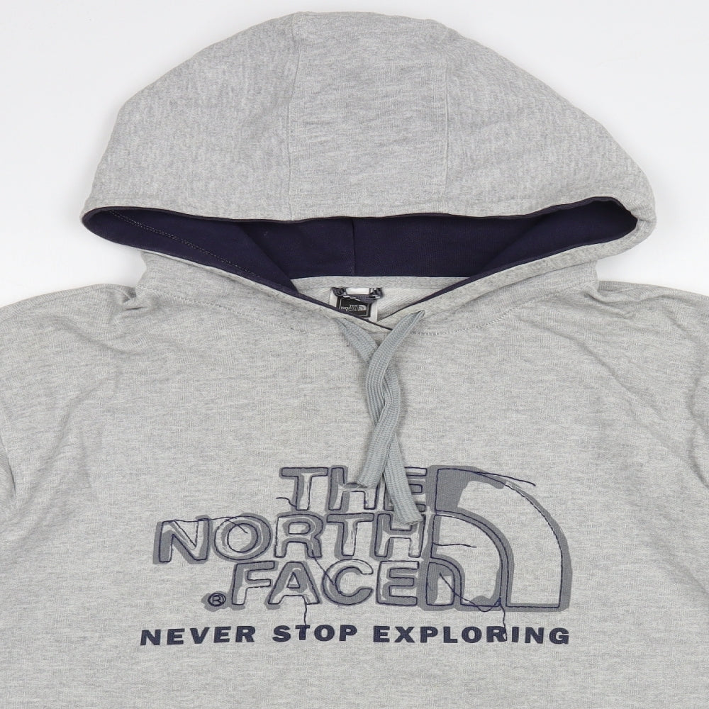 The North Face Mens Grey Cotton Pullover Hoodie Size L