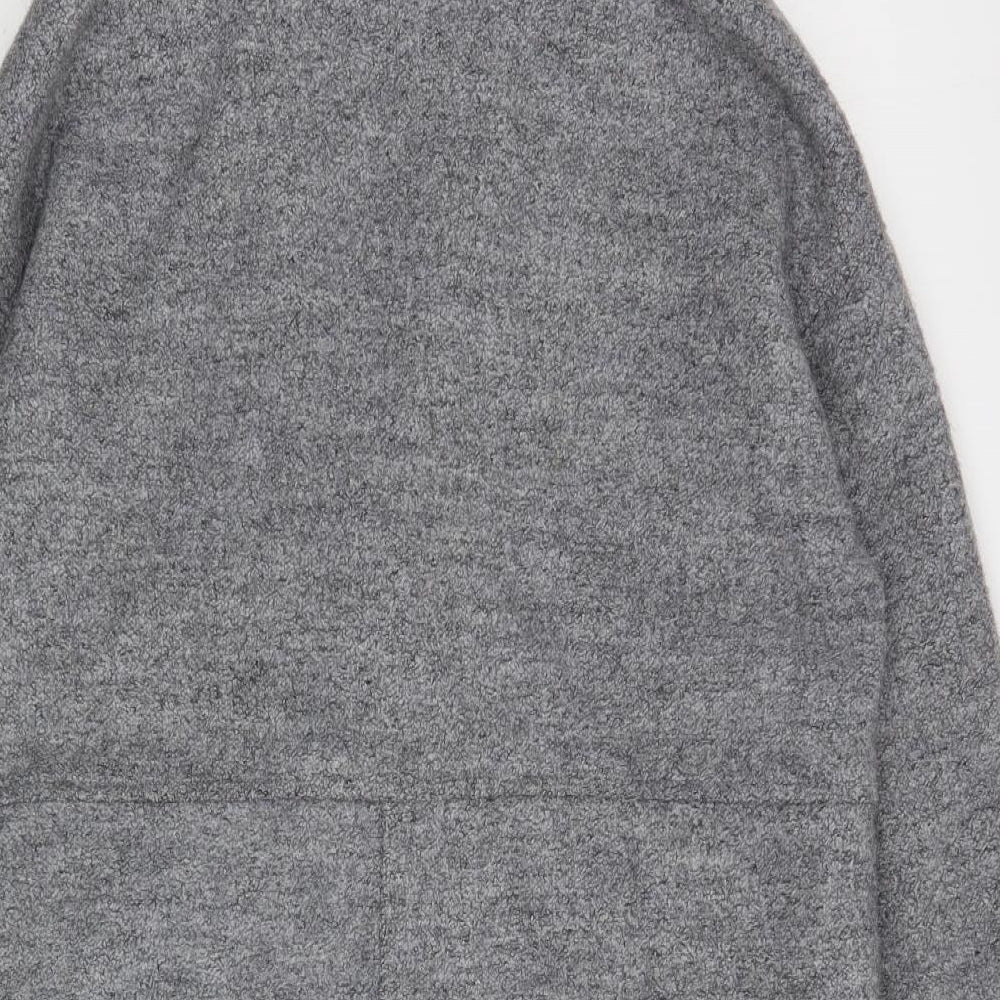 New Look Womens Grey Pea Coat Coat Size 12 Button