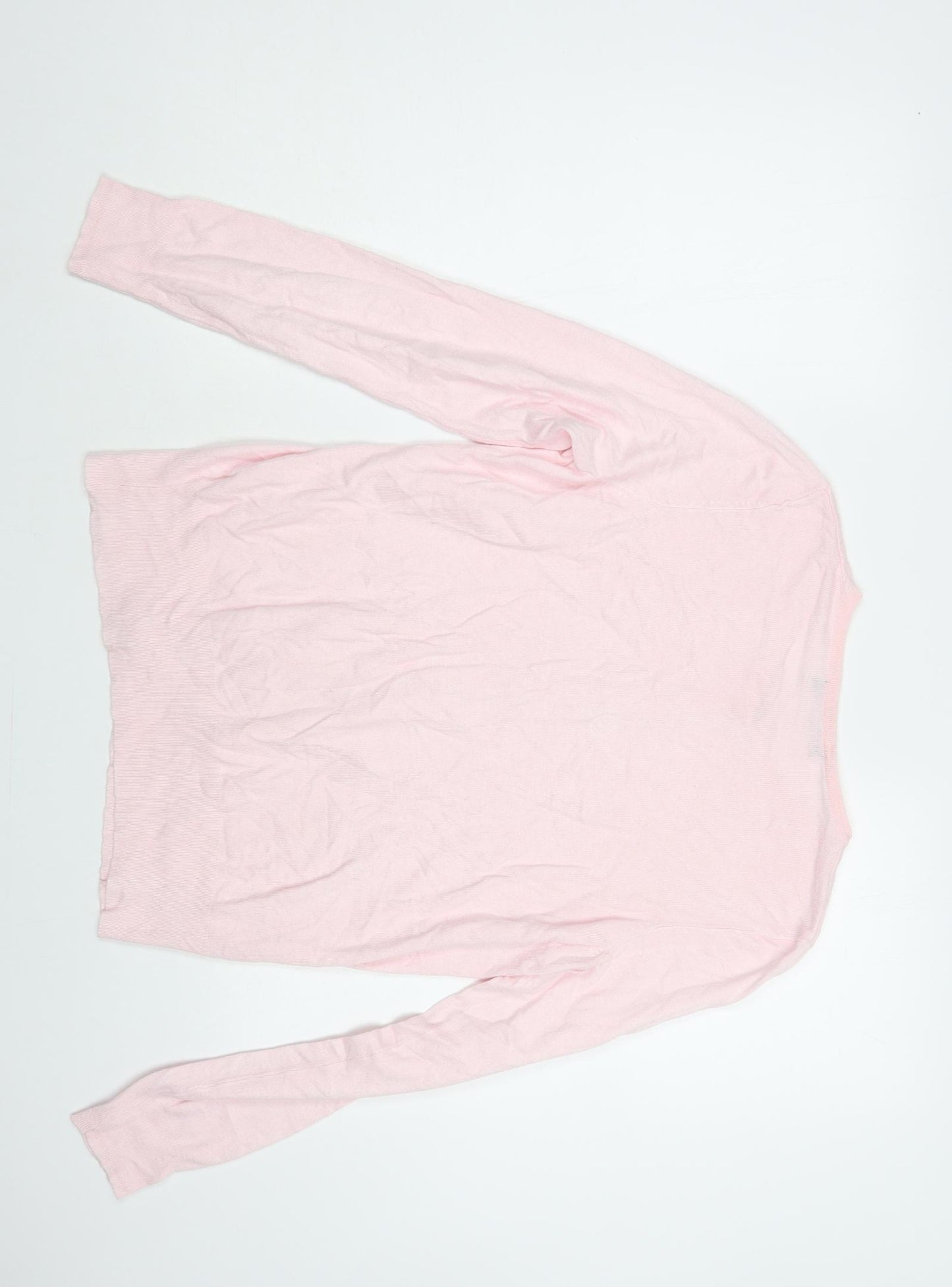 Marks and Spencer Womens Pink Crew Neck Viscose Cardigan Jumper Size L