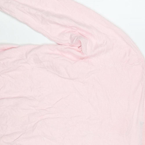 Marks and Spencer Womens Pink Crew Neck Viscose Cardigan Jumper Size L