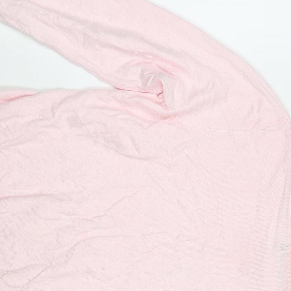 Marks and Spencer Womens Pink Crew Neck Viscose Cardigan Jumper Size L