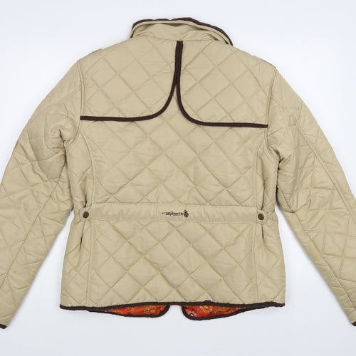Tayberry Womens Beige Quilted Jacket Size M Zip