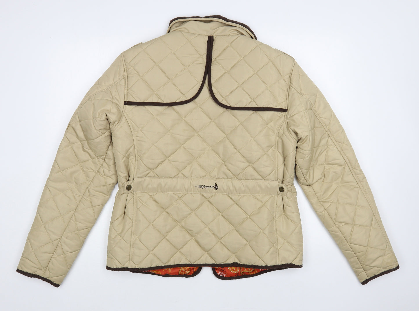 Tayberry Womens Beige Quilted Jacket Size M Zip