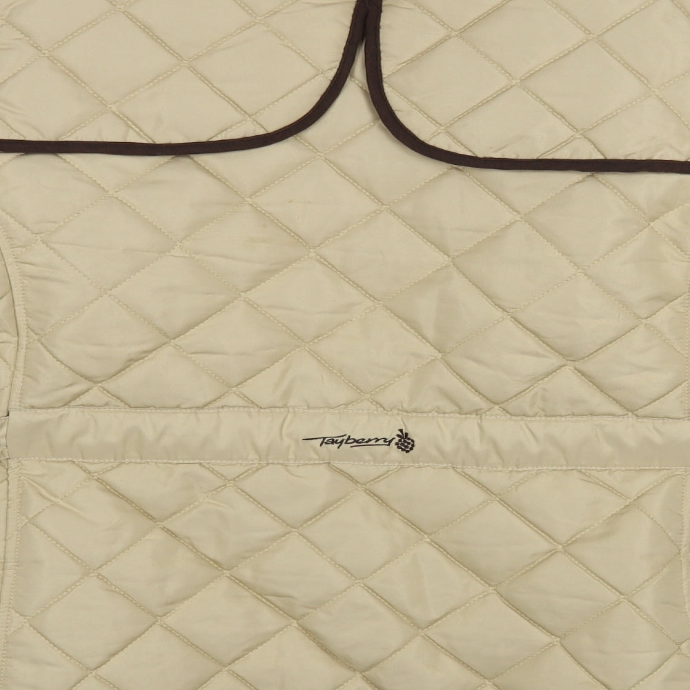 Tayberry Womens Beige Quilted Jacket Size M Zip