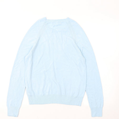 Marks and Spencer Womens Blue Round Neck Acrylic Pullover Jumper Size 8