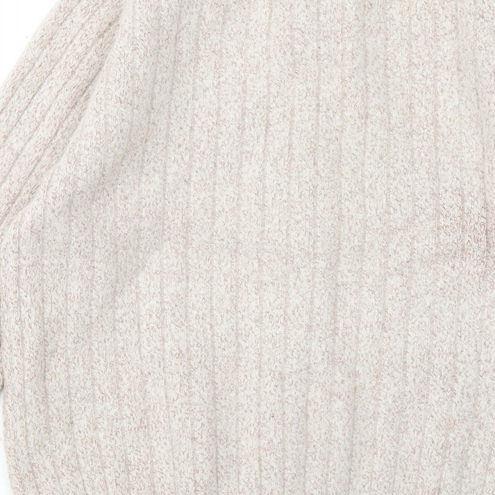 Paolocci Womens Beige Round Neck Wool Cardigan Jumper Size M