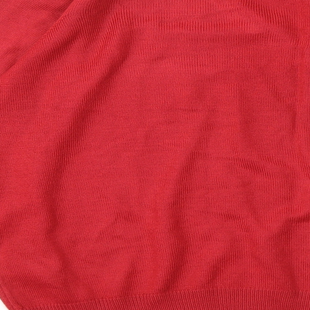 Marks and Spencer Womens Red V-Neck Acrylic Pullover Jumper Size 18