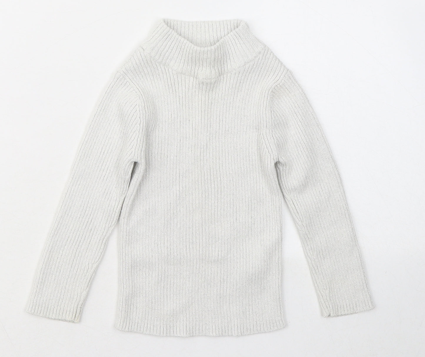 F&F Girls White Cotton Pullover Jumper Size 12-18 Months