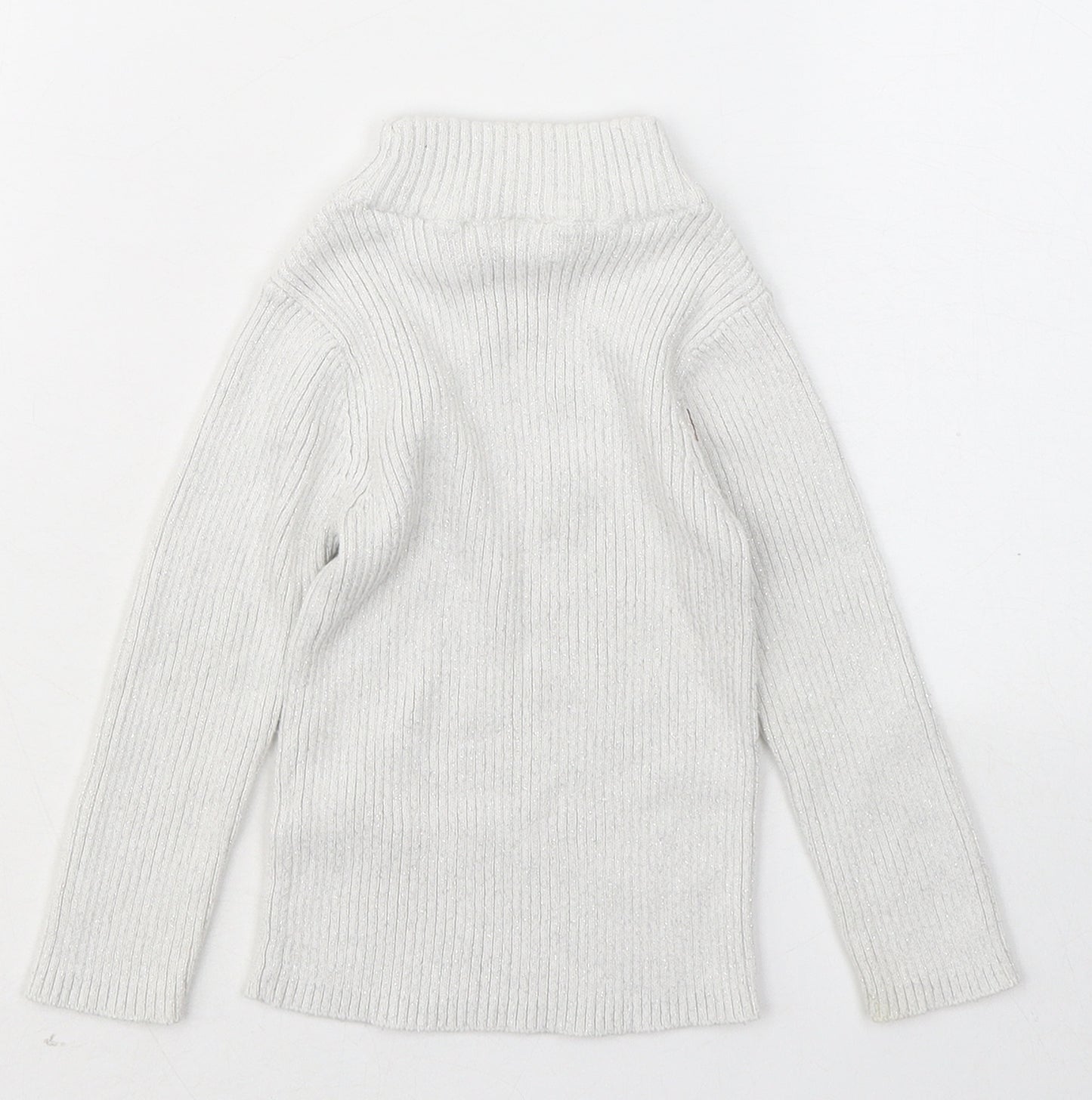 F&F Girls White Cotton Pullover Jumper Size 12-18 Months