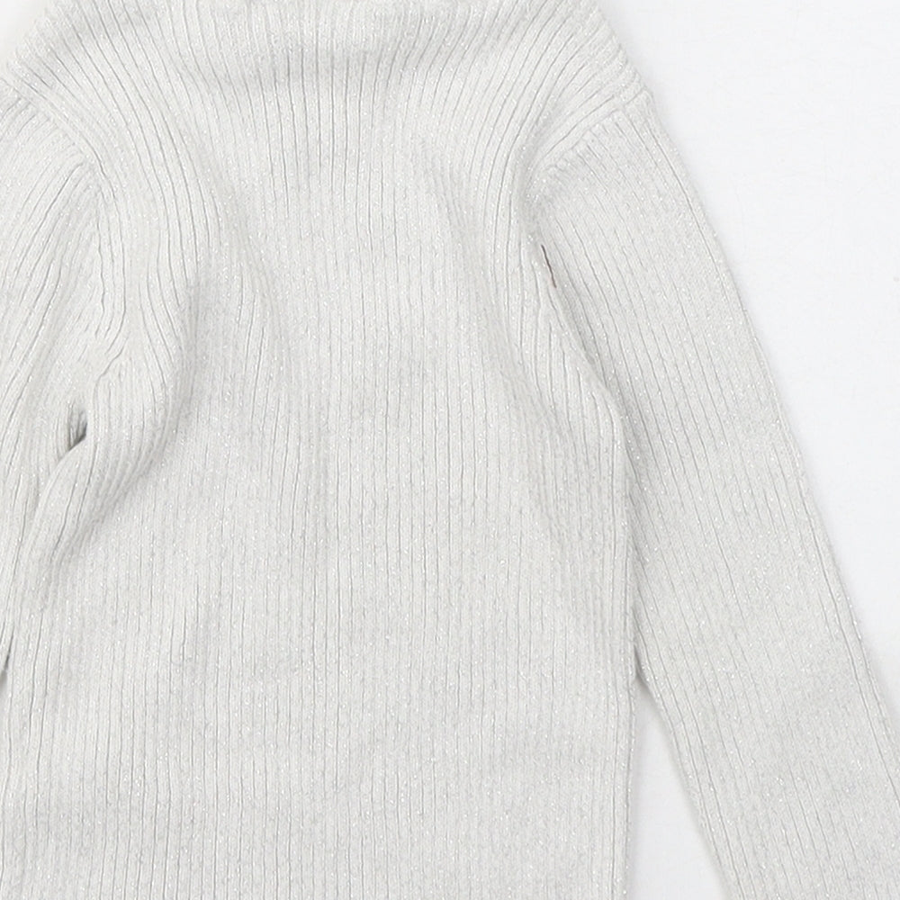 F&F Girls White Cotton Pullover Jumper Size 12-18 Months