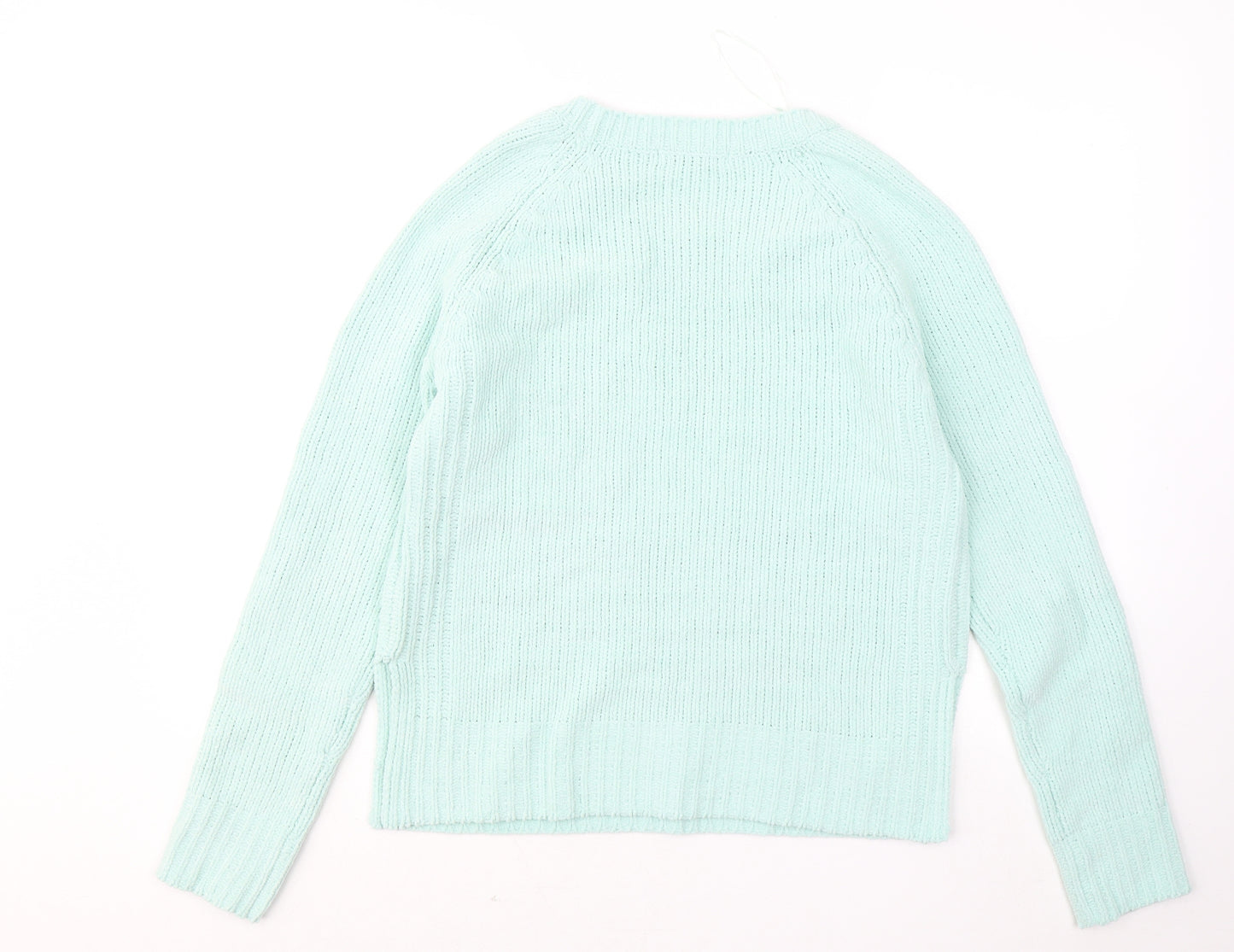 George Womens Green Round Neck Polyester Pullover Jumper Size 8