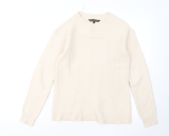 Bonmarché Womens Beige Round Neck Acrylic Pullover Jumper Size 10