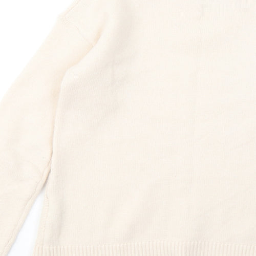 Bonmarché Womens Beige Round Neck Acrylic Pullover Jumper Size 10