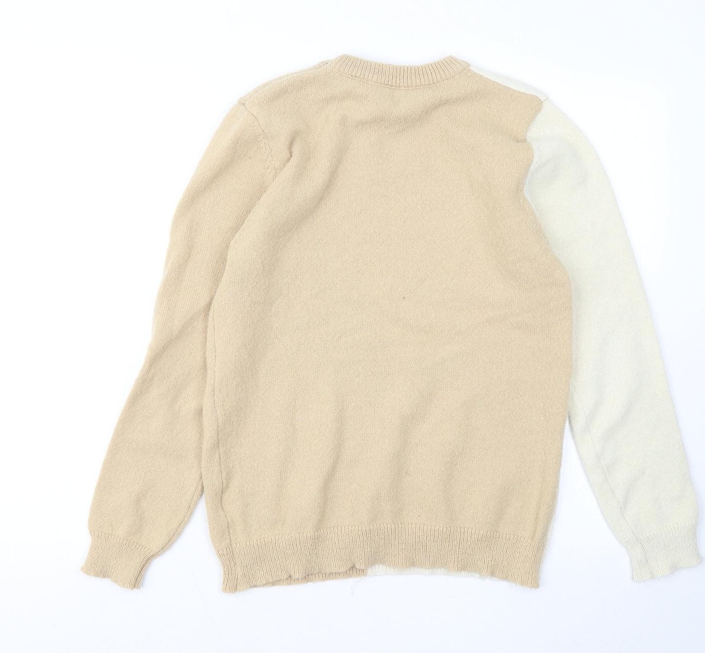 SheIn Womens Beige Round Neck Polyester Pullover Jumper Size L