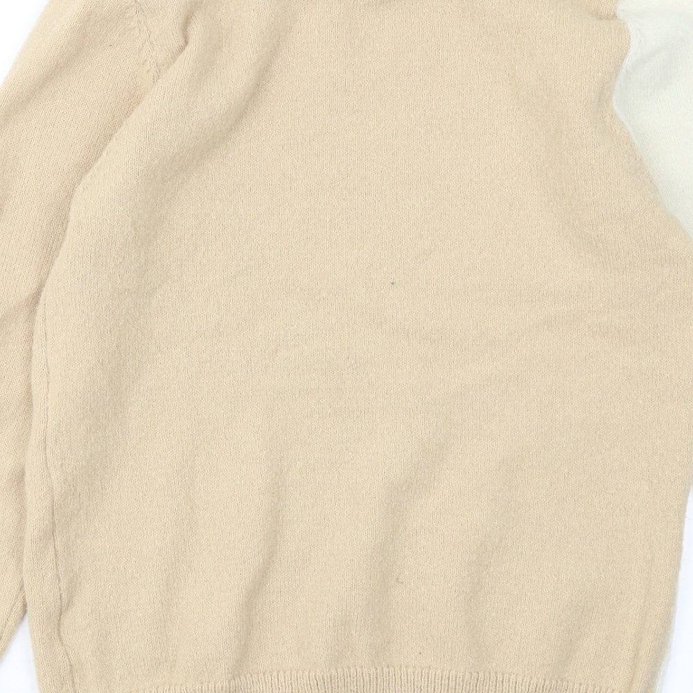 SheIn Womens Beige Round Neck Polyester Pullover Jumper Size L