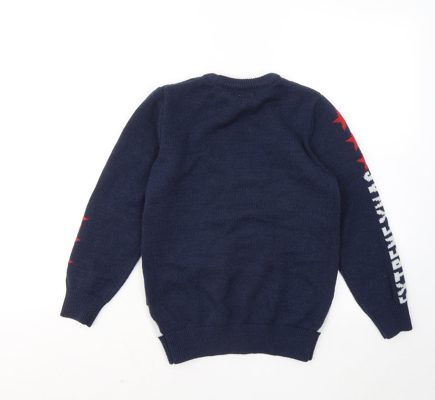 F&F Boys Blue Round Neck Polyester Pullover Jumper Size 10 Years - Christmas jumper