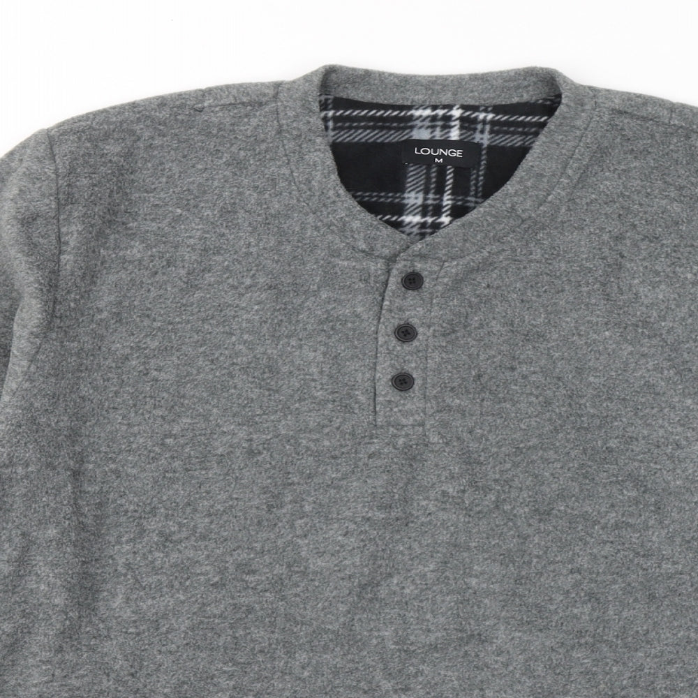 Lounge Mens Grey Round Neck Polyester Pullover Jumper Size M