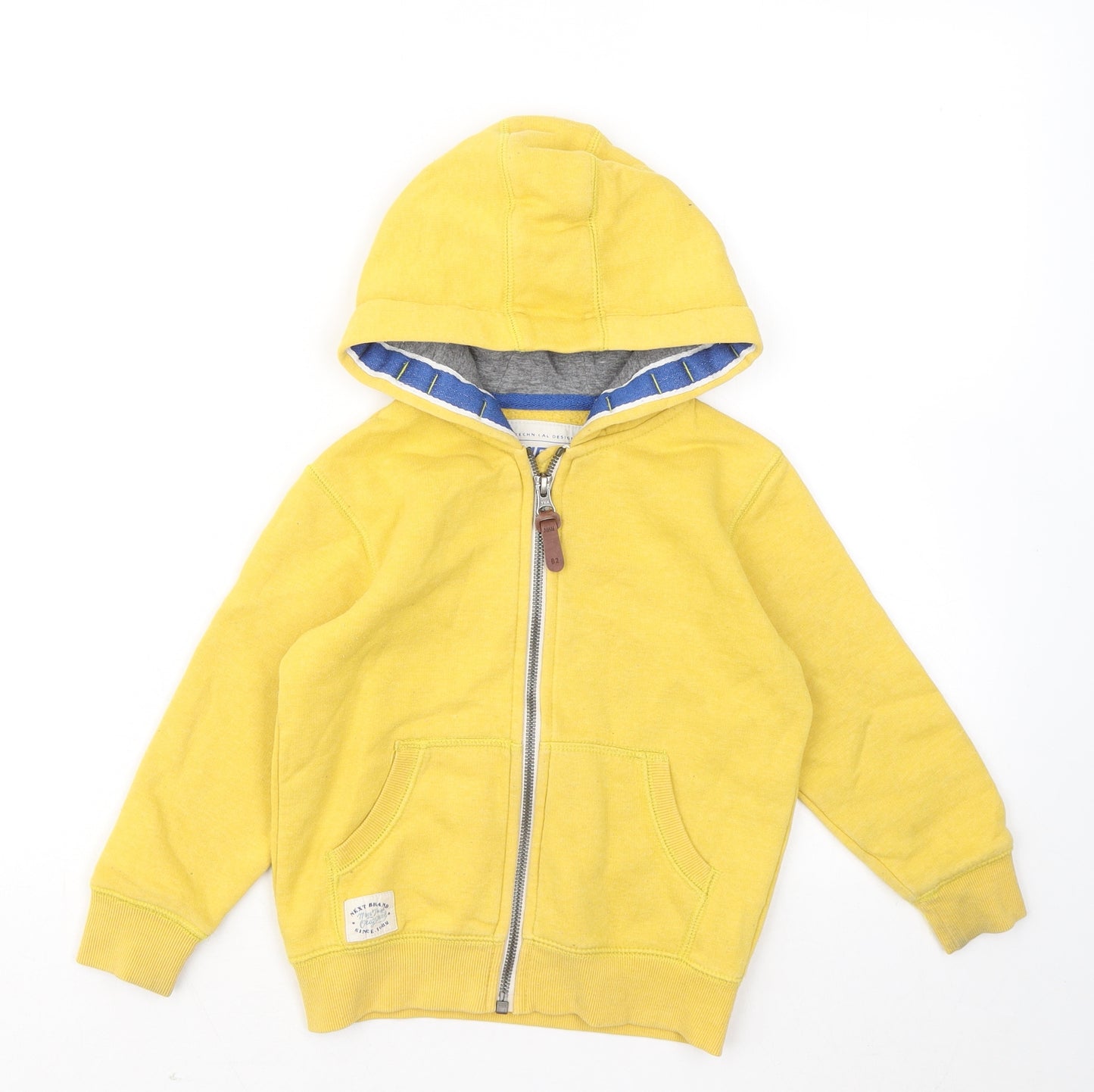 NEXT Boys Yellow Cotton Full Zip Hoodie Size 3-4 Years