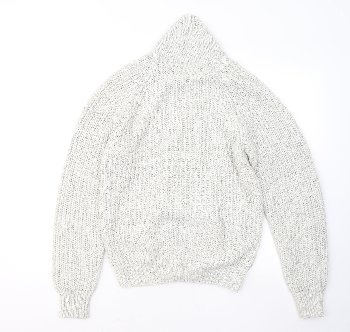 urban release Mens Ivory V-Neck Acrylic Cardigan Jumper Size L