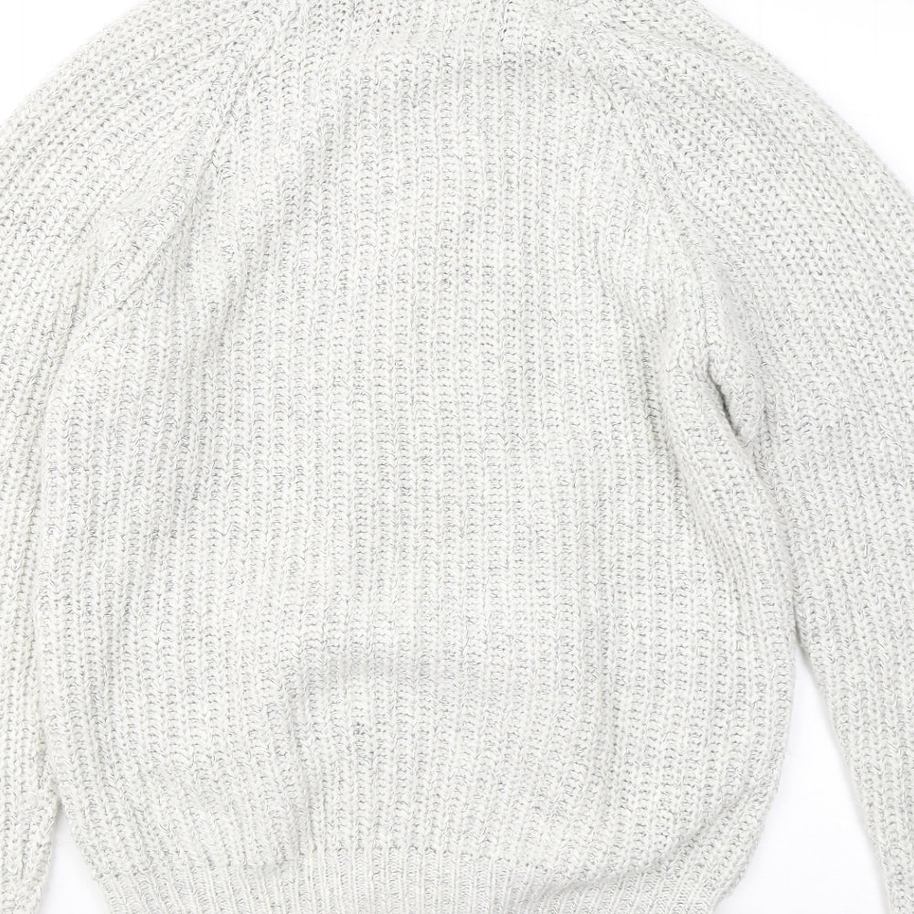 urban release Mens Ivory V-Neck Acrylic Cardigan Jumper Size L