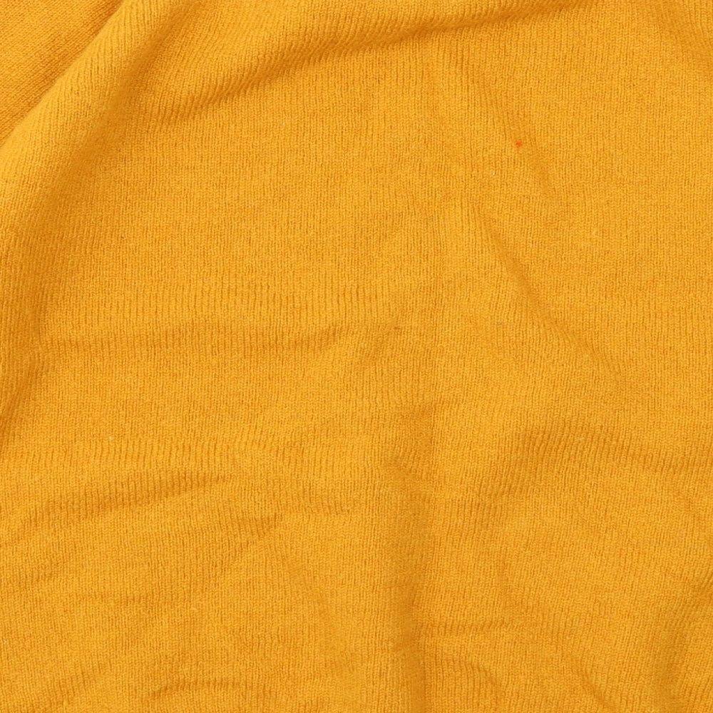 Easy Mens Orange Round Neck Wool Pullover Jumper Size L