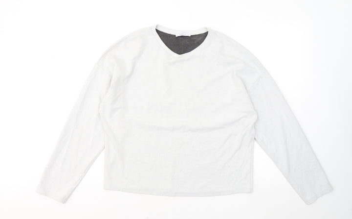 Zara Womens Blue Cotton Pullover Sweatshirt Size M