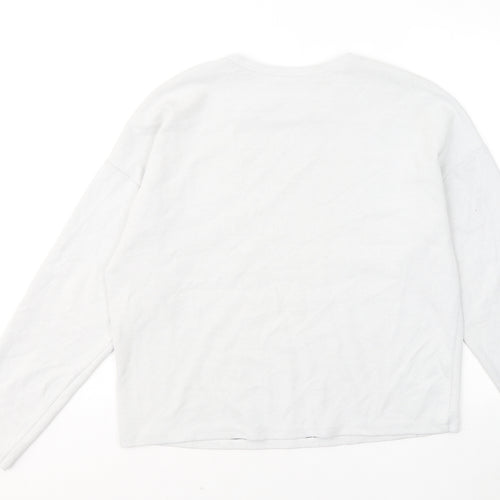 Zara Womens Blue Cotton Pullover Sweatshirt Size M