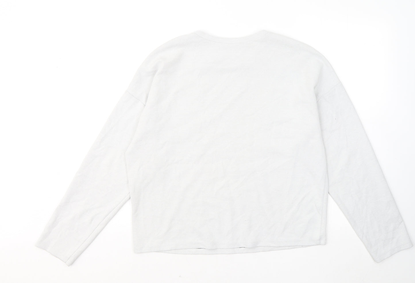 Zara Womens Blue Cotton Pullover Sweatshirt Size M