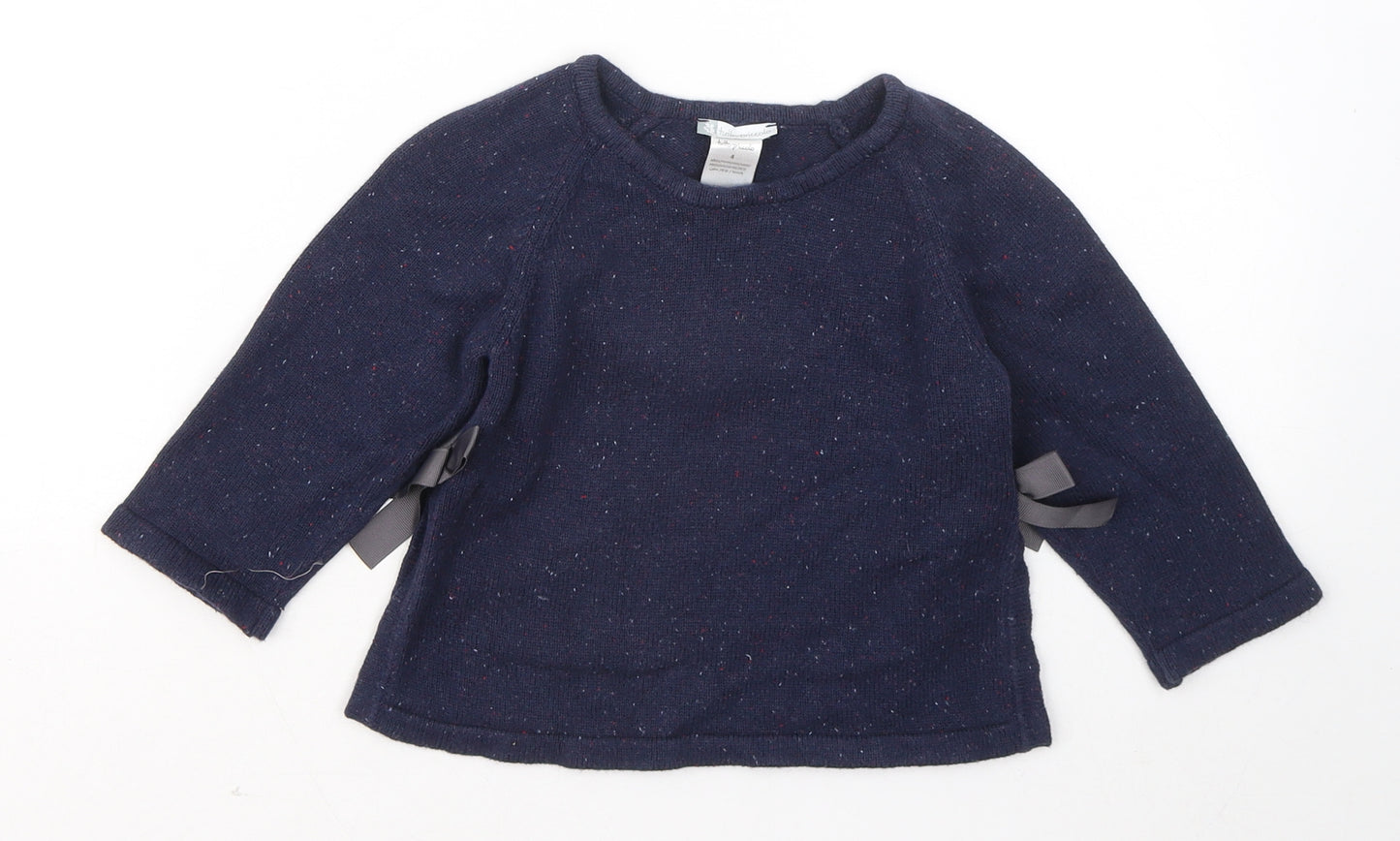 Tutto Piccolo Boys Blue Round Neck Cotton Pullover Jumper Size 4 Years