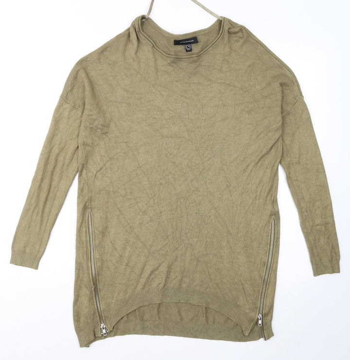 Atmosphere Womens Green Round Neck Viscose Pullover Jumper Size 10