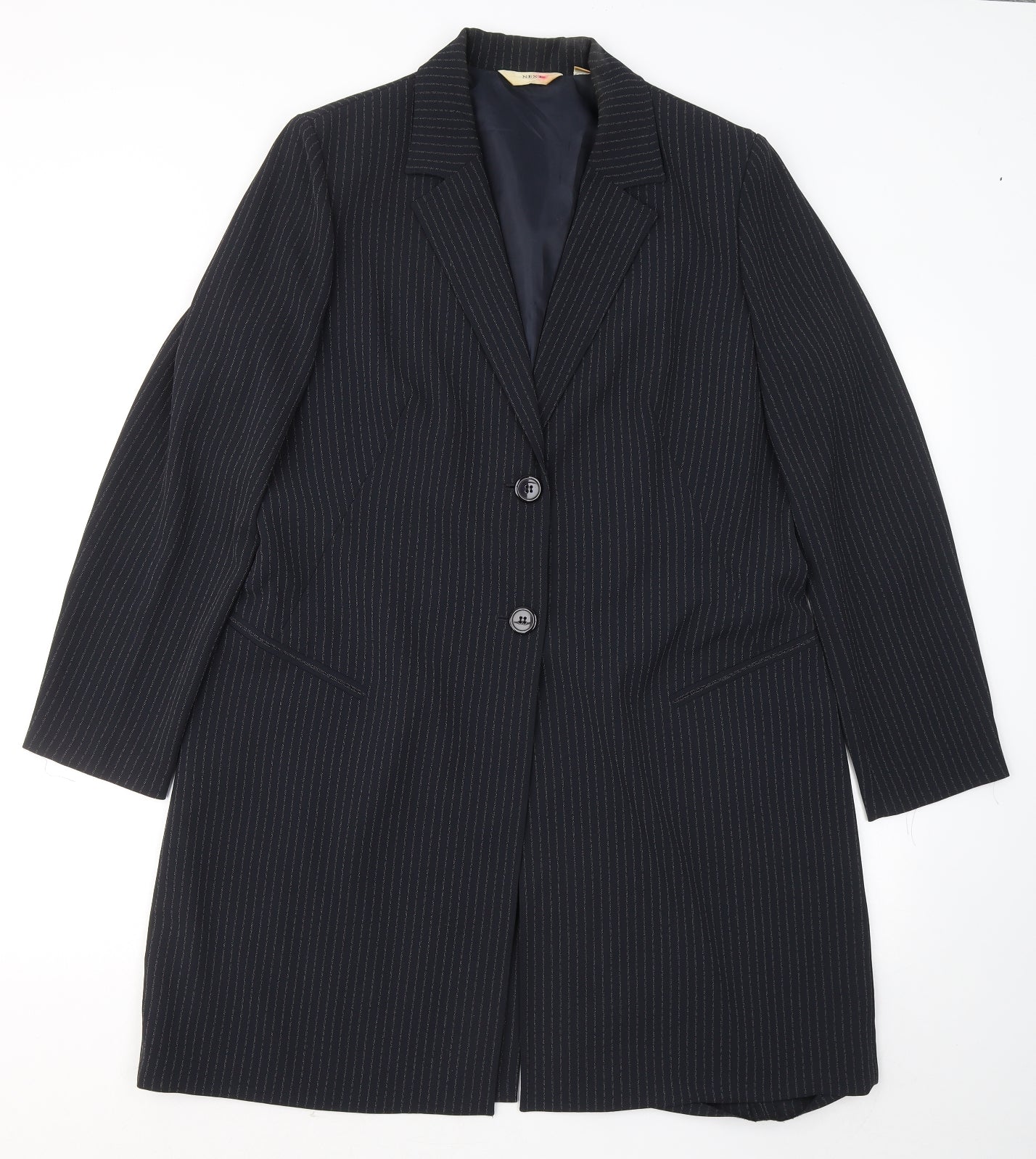 NEXT Womens Black Striped Jacket Blazer Size 18