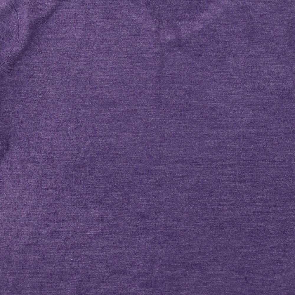 Atlantic Bay Mens Purple V-Neck Acrylic Pullover Jumper Size L