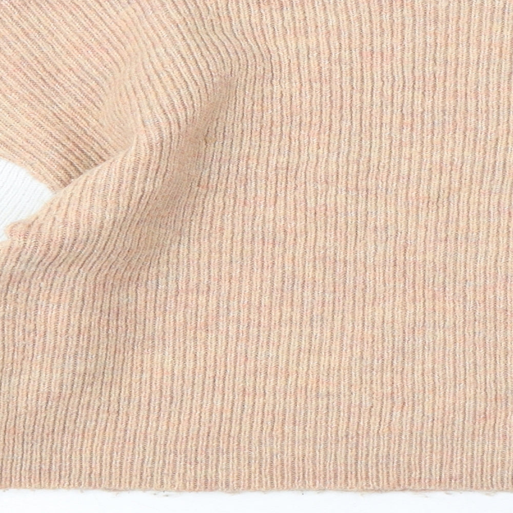 Missguided Womens Beige Round Neck Acrylic Pullover Jumper Size 6