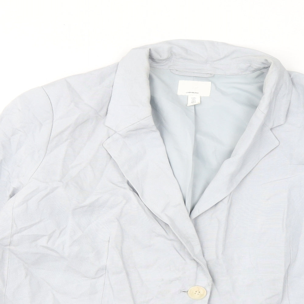 H&M Womens Blue Jacket Blazer Size L