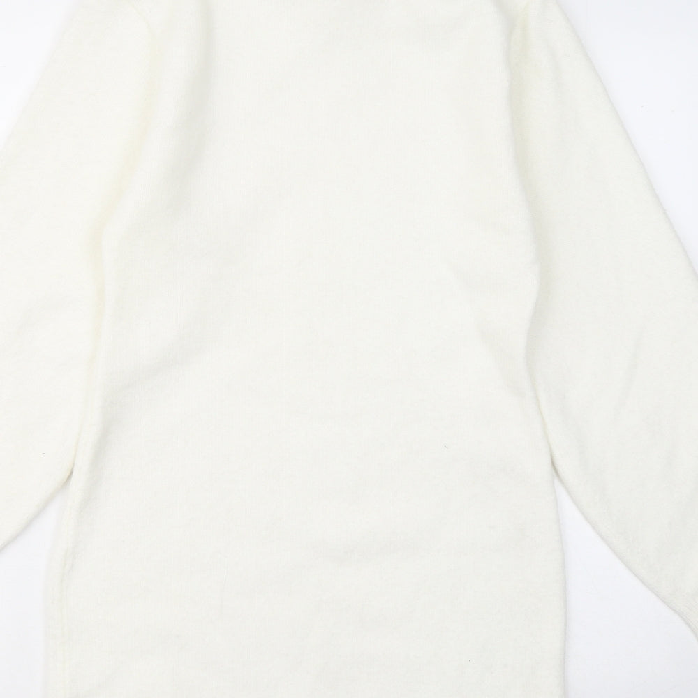 H&M Womens White Polyester Jumper Dress Size S Collared