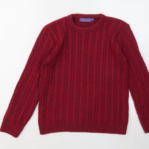 Autonomy Womens Purple Round Neck Acrylic Pullover Jumper Size 8