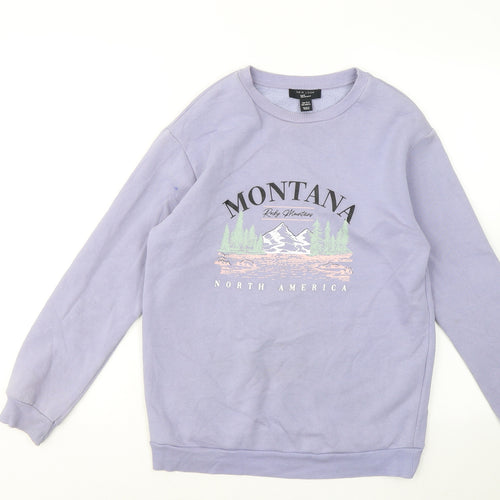New Look Girls Blue Cotton Pullover Sweatshirt Size 10-11 Years - Montana North America