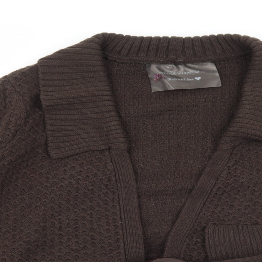 E-vie Womens Green Collared Acrylic Cardigan Jumper Size 18