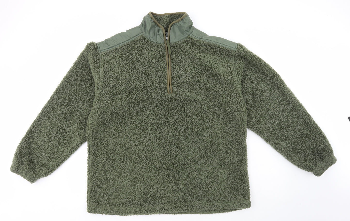 Sport Performance Mens Green Acrylic Henley Hoodie Size L